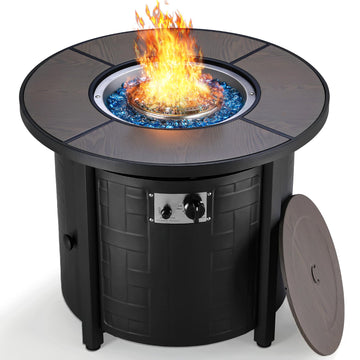 30-Inch Round Propane Fire Pit Table, 50, 000 BTU