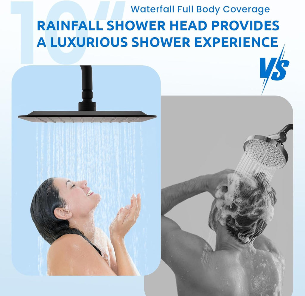 Upgraded Dual Shower Heads Combo, 10 inch Filtered Shower Head with Handheld, 3-Way Rain Shower Head with Filters