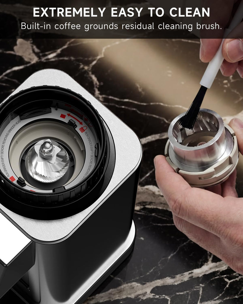 Coffee Grinder Use, Conical Burr Espresso Grinder 48 Grind | 450RPM Low-Speed Anti-Static, Precision Timer For Drip