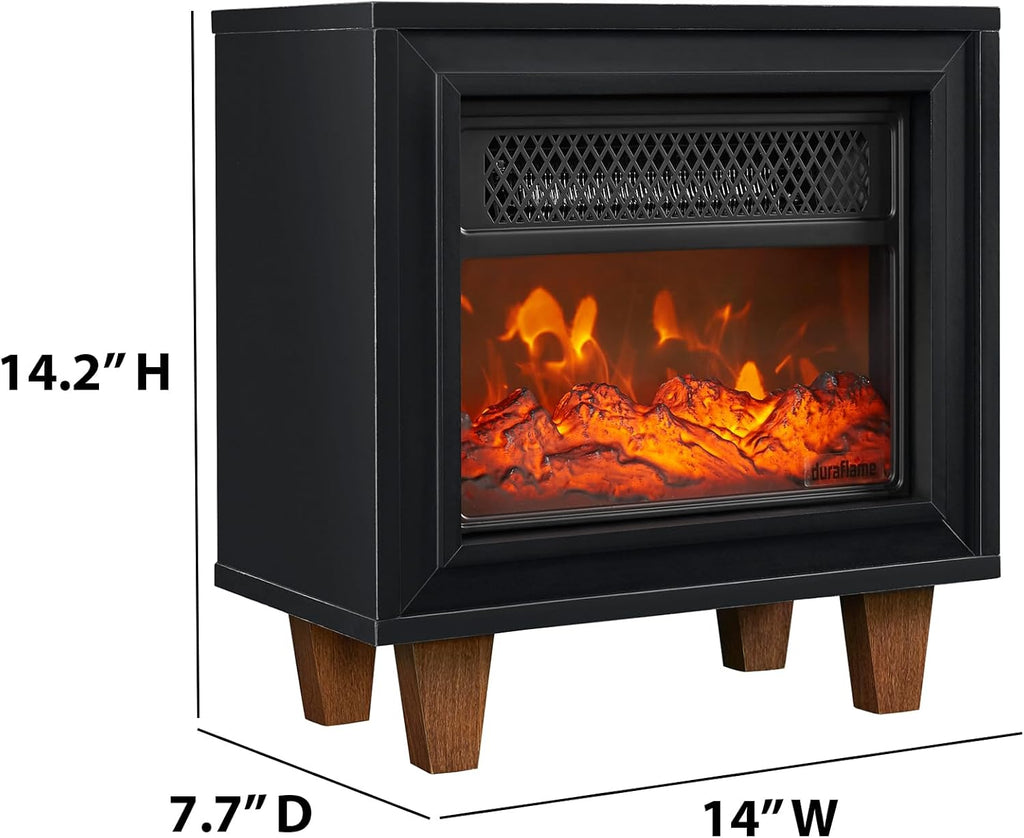 Portable Electric Fireplace Space Heater with Realistic Flame Effect for Indoor Use