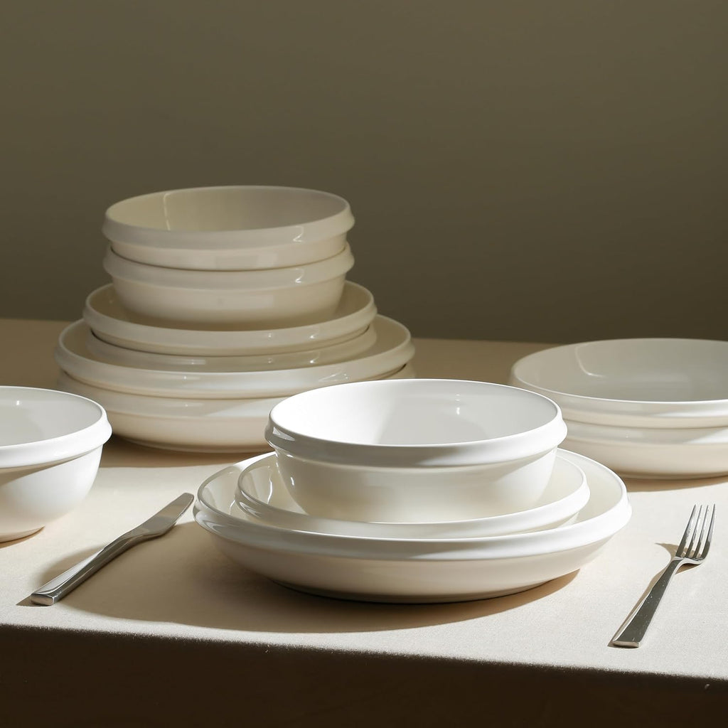 Verso 12-Piece Dinnerware Set Porcelain, White
