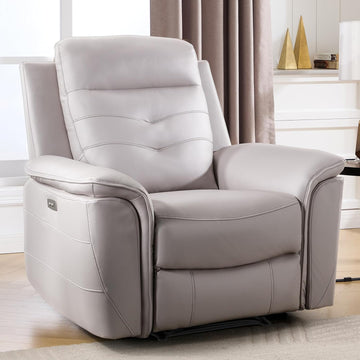 Power Recliner Chair for Adults with USB Charging, Breathable Faux Leather Oversized Electric Recliners, Single