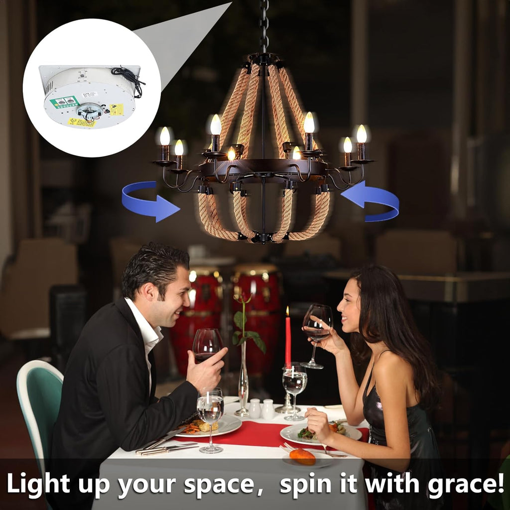 220 lb Rotating Motorized Chandelier Lift System with Remote Control – Light-Duty