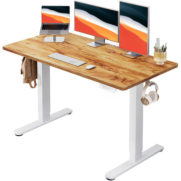 Electric Standing Desk, Whole Piece Desktop, Adjustable Height Computer Desk, 4 Height Memory Settings, Sit Stand Up