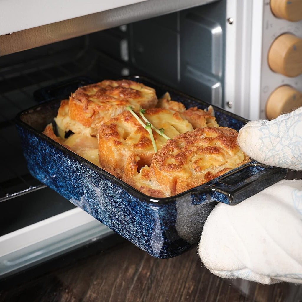 Ceramic Bakeware Set, Porcelain Rectangular Lasagna Pans Casserole Dish Set for , Cooking, Kitchen, Cake Dinner
