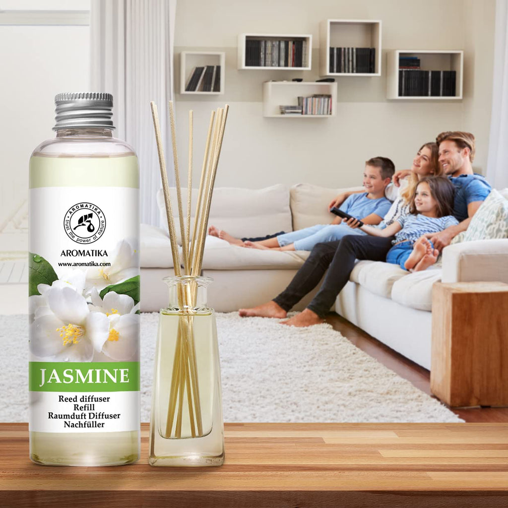 Jasmine Essential Oil 200ml - Natural Reed Diffuser Refill for Long-Lasting Fragrance - Jasminum Officinale Oil - Air