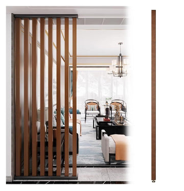 Wood Slats Screen Partition Post 10 Pack, Floor to Ceiling Wall Partition Post Room Divider Adjustable Height