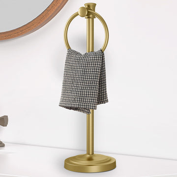 Hand Towel Holder Stand Free Standing Towel Bar Brushed Gold
