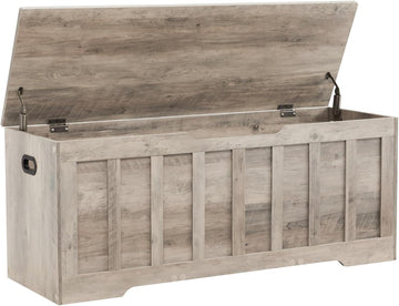 47.2" Storage Chest Extra Large,Storage Trunk with 2 Safety Hinges,Wooden Storage Bench,Shoe Bench,47.2x15.7x19.1