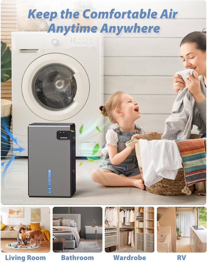 Dehumidifier, 95 OZ Dehumidifiers for Home (800 sq.ft)