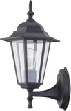 Outdoor Wall Lantern, Black Wall Sconce for House Porch Lighting Fixture, E26 Base 60W Max, Metal Housing Plus Glass