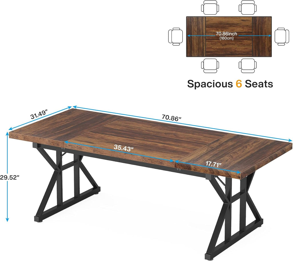 70.8-Inch Executive Desk, Large Computer Office Desk Workstation