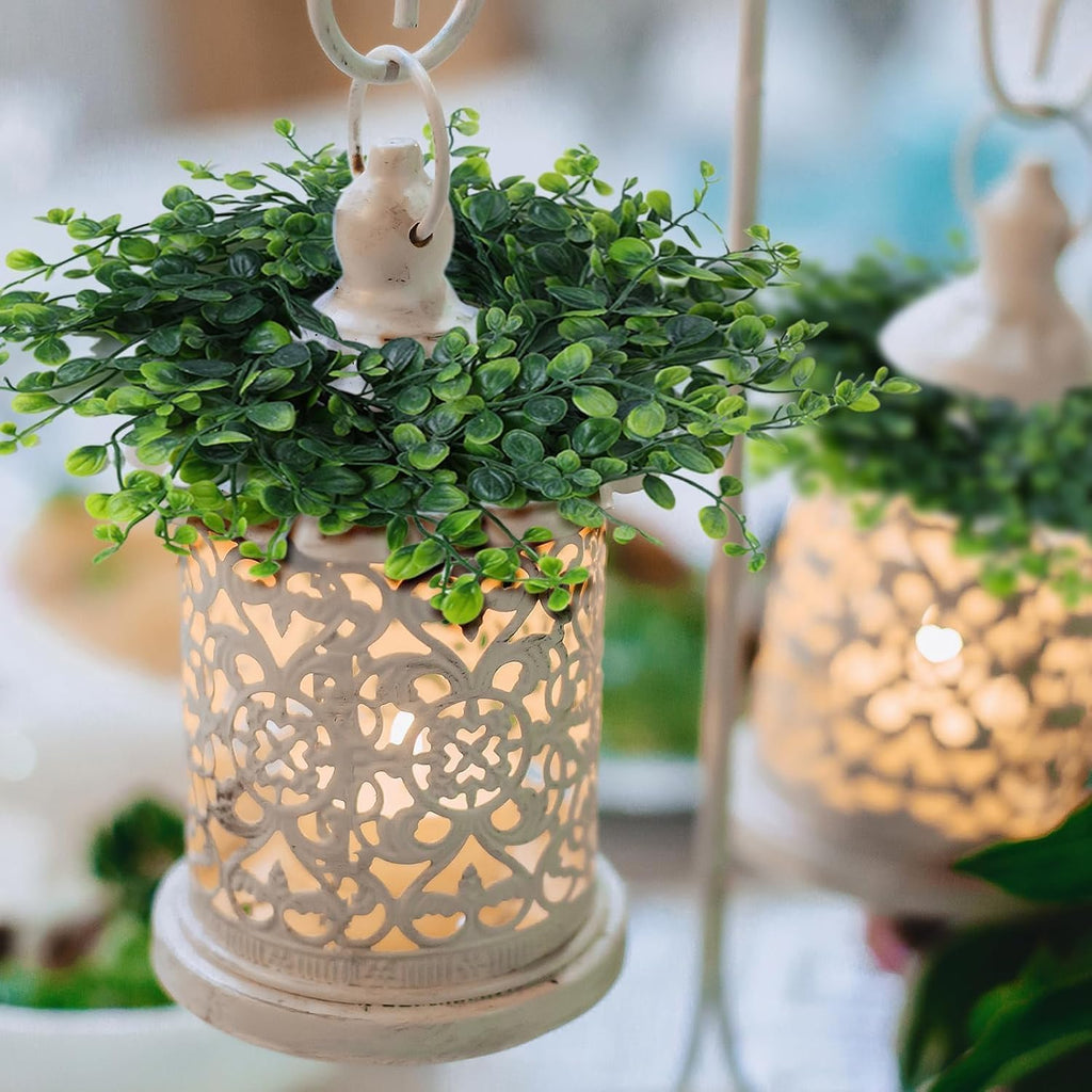 Spring Summer Candle Rings Green Boxwood Wreaths 3 Inch Green Boxwood Candle Rings Pillars Kitchen Cabinet - Set of 4
