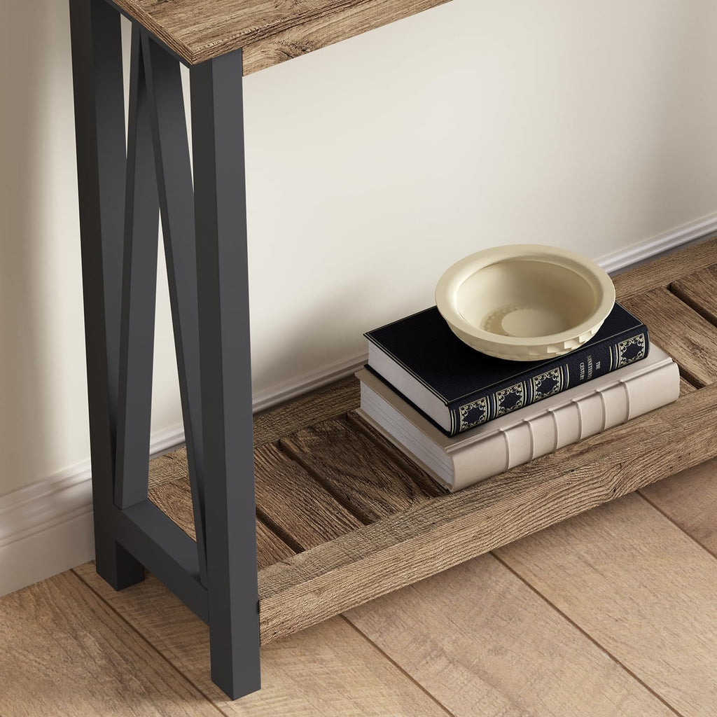 Farmhouse Console Table, Narrow Sofa Table, 40 Inch