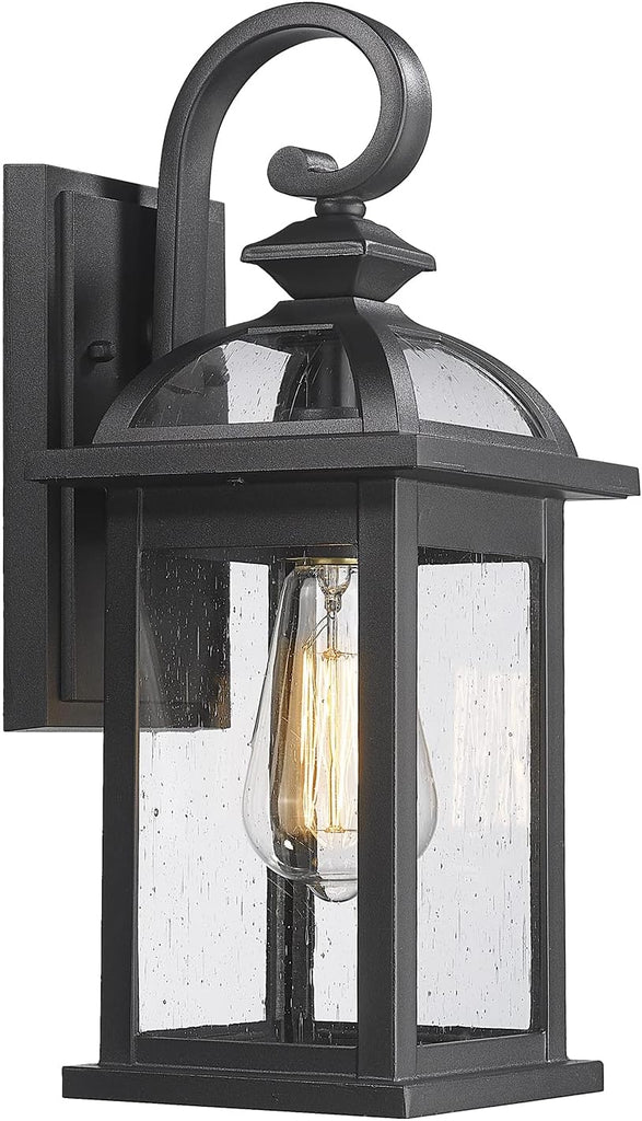 Outdoor Lights Fixtures Wall Mount, Outdoor Wall Sconce with Seeded Glass Waterproof Outside Exterior Lighting Fixture
