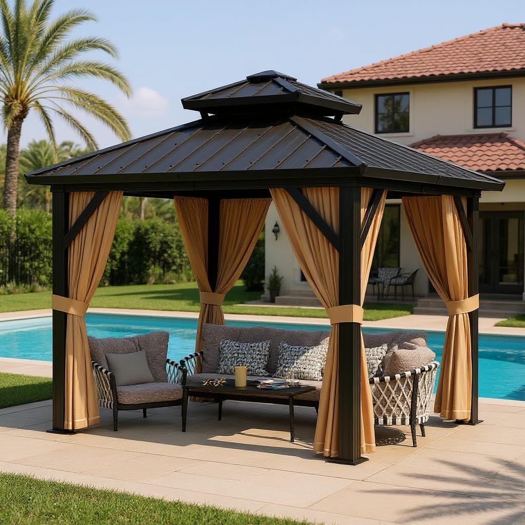 10x10 ft Double Roof Hardtop Gazebo