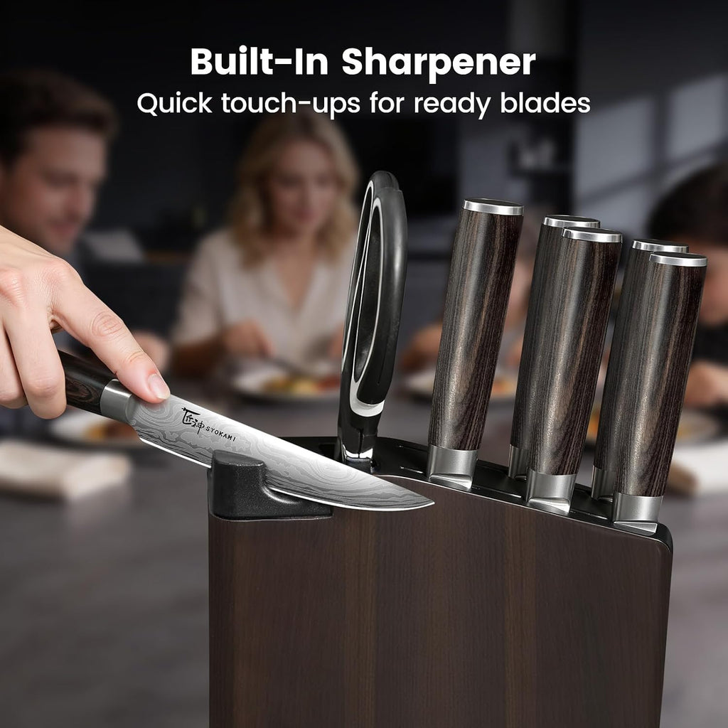 15-Piece Kitchen Knife Set with Magnetic Block, New for 2026 | Detachable Steak Knife Block for Table Service