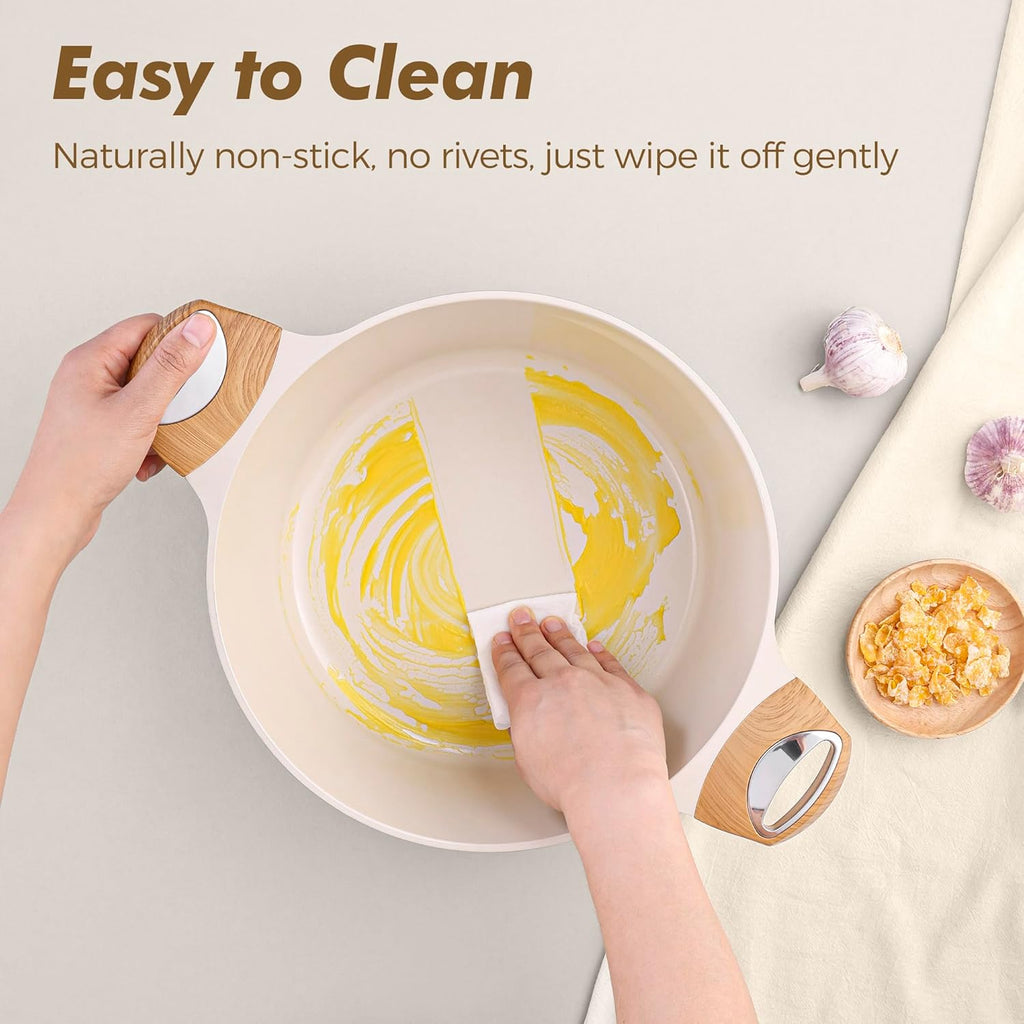 Ceramic Cookware Sets, Pots and Pans Set Non stick, Non toxic Healthy Induction Cookware, 26 Pcs Nonstick Kitchen