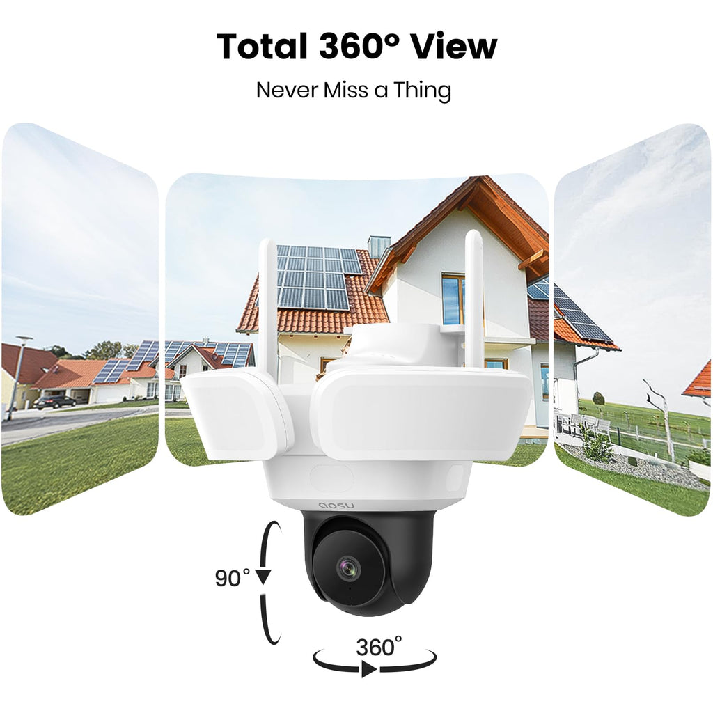 Wired Floodlight Camera 3K 2600-Lumen 24/7 Recording