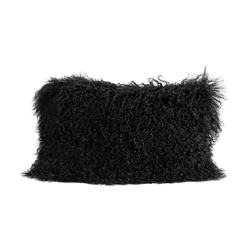 Mongolian Lamb Fur Pillow Covers Lumbar Throw Sheepskin Pillow Case Genuine Wool Fur Tibetan Accent Living Room