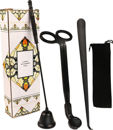 3 in 1 Candle Accessory Kits,Candle Snuffer,Candle Wick Cutter Trimmer and Candle Wick Dipper with Gift Bag, Candle