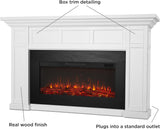 75 Inch Electric Fireplace with Mantel, Replaceable Insert Heater, Realistic Log and Flame Effect, Remote Control and Timer for Living Room or Bedroom