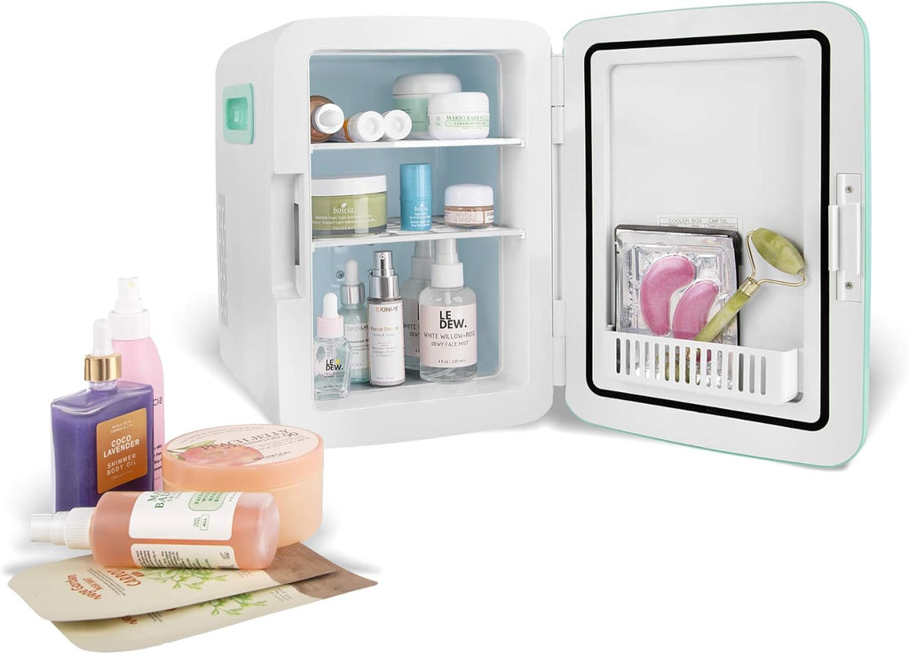 10L Mini Fridge for Bedroom - Car, Office Desk & College Dorm Room - 12V Portable Cooler & Warmer for Food, Drinks