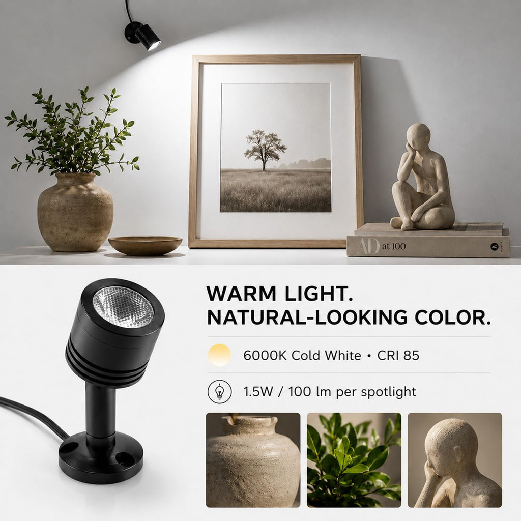Mini Indoor Spotlight, 3 Pack, 6000K Plug-in Indoor Display Lights