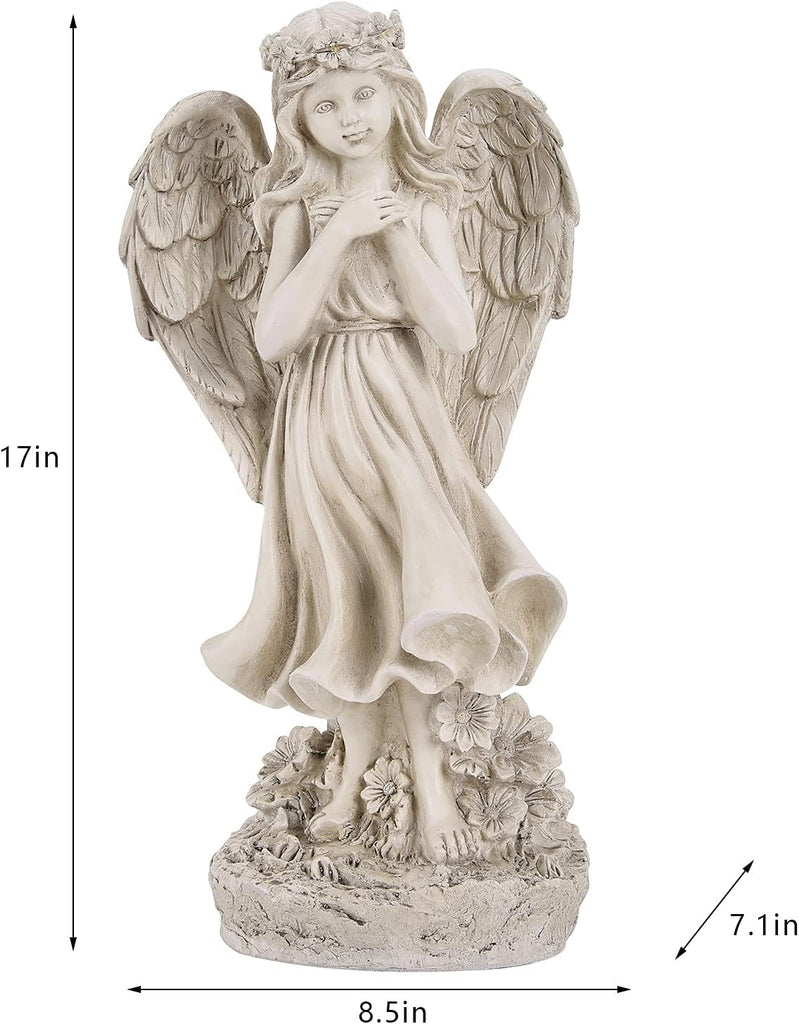 Garden Angel Figurines, Light Up Praying Angel Statues Outdoor Statue with Solar LED Lights , Lawn, Cemetary Grave