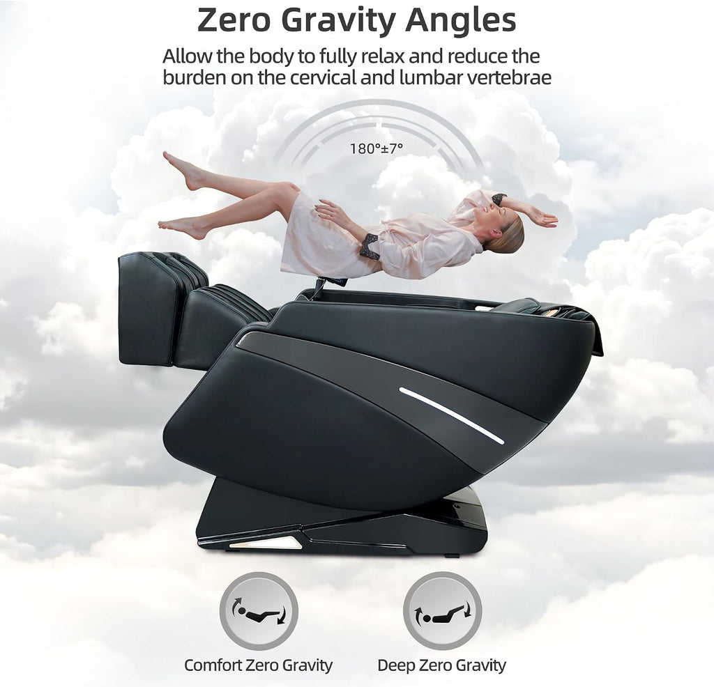 4D Massage Chair Full Body Extended SL-Track Zero Gravity Shiatsu Recliner | 3-Zone Heat,Foot Rollers,Thai