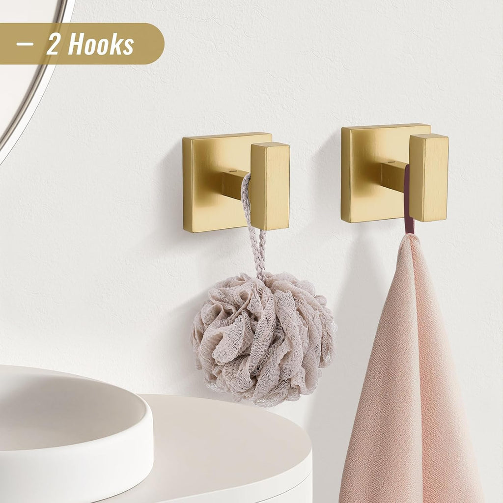 Towel Bar Set, 5-Piece Brushed Gold Bathroom Hardware Set, Gold Bathroom Accessories Set, SUS304 Stainless Steel 23.6