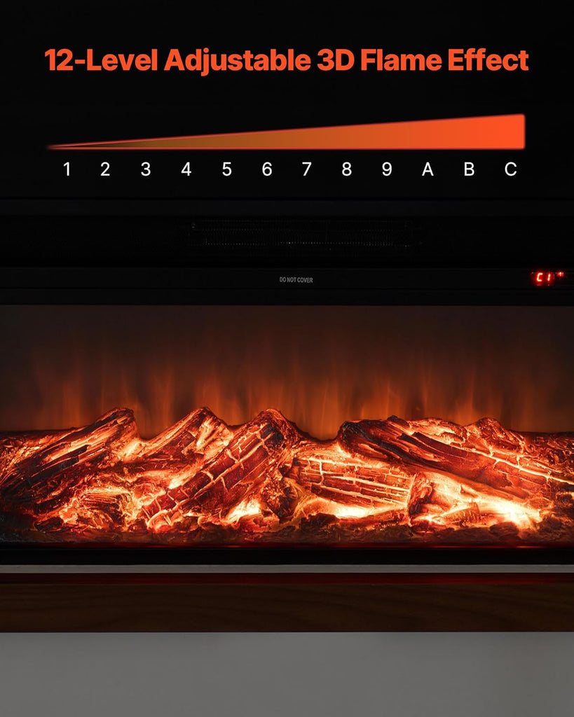 65.5 inch Freestanding Fireplaces, 1500W 5120BTU Fake Electric Fireplace Stove Heater with Mantel, Overheating