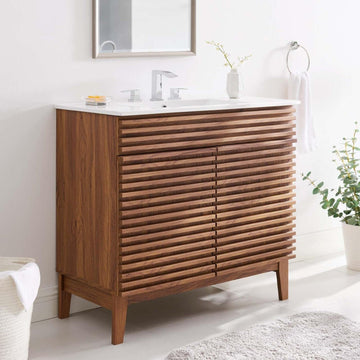 Render 36" Bathroom Vanity in Walnut White