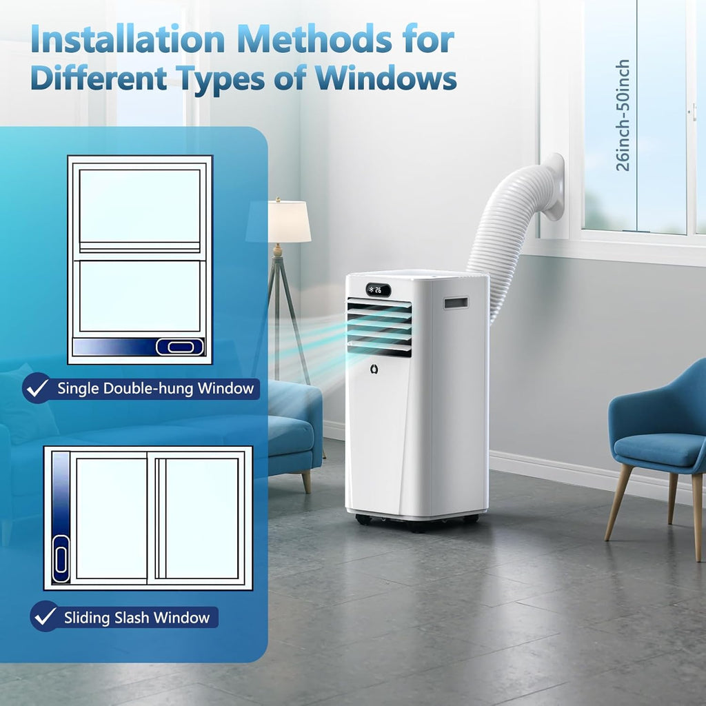 Portable Air Conditioners,10,000 BTU 3-in-1 Portable AC unit for Rooms up to 450 Sq. Ft, Featuring 24H Timer