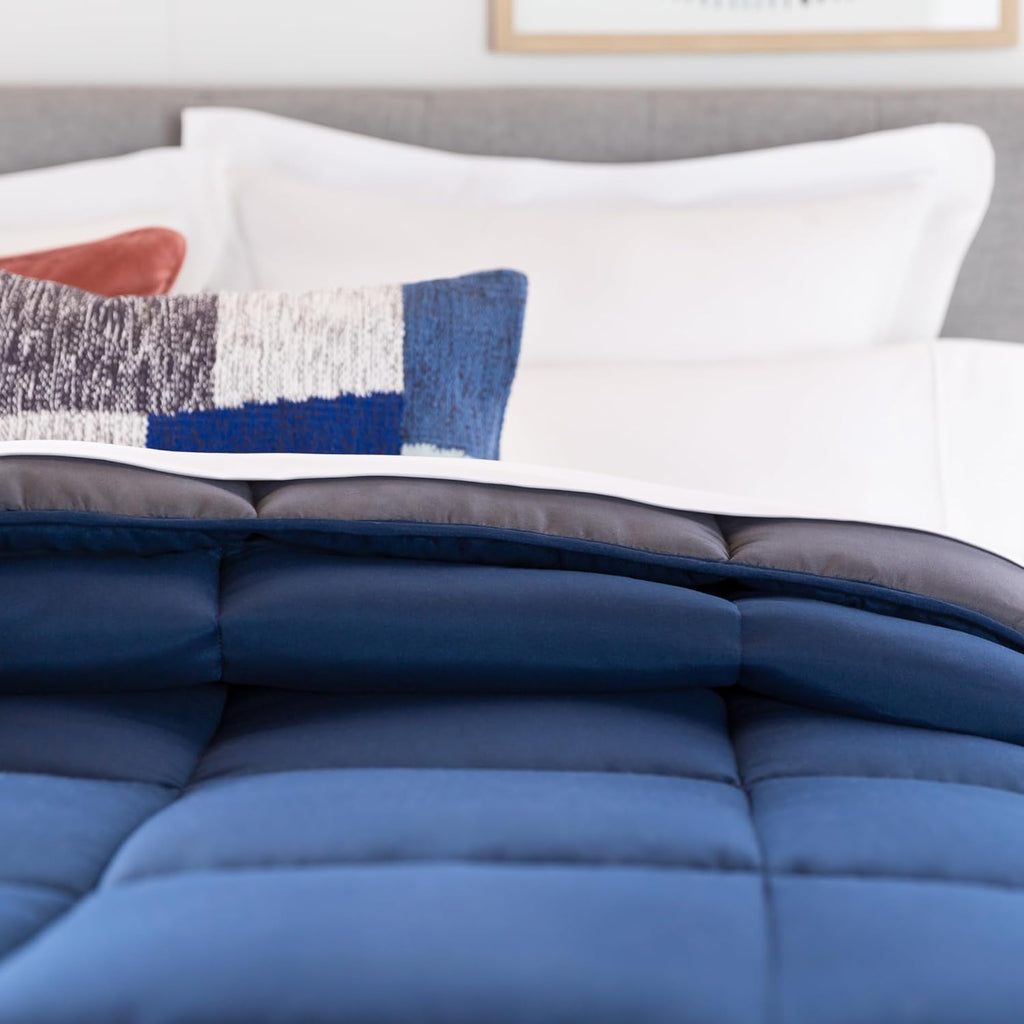 Reversible Down Alternative Comforter and Duvet Insert, for Bed