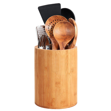 Bamboo Utensil Holder, Large Utensil Holders Counter, Bamboo Spoon and Chopstick Holder Decor, Flatware and Spatula