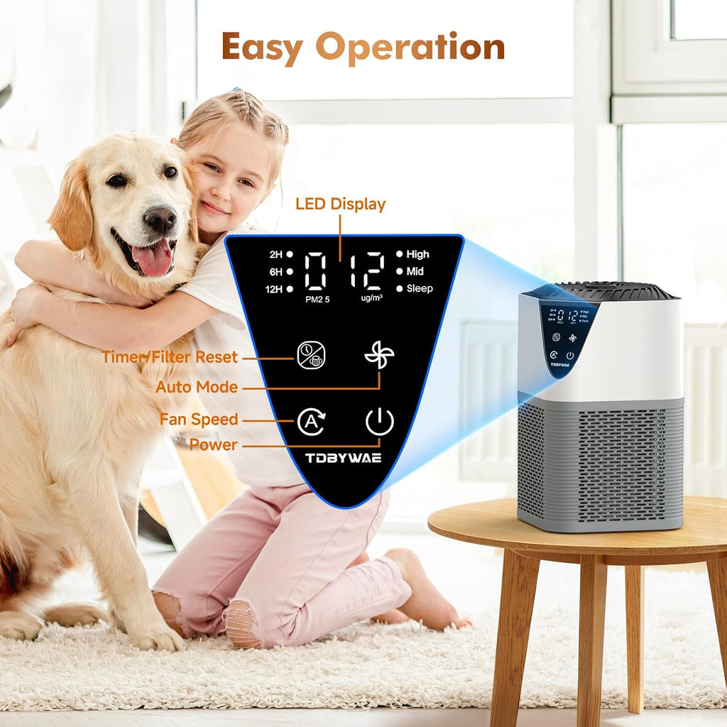 Air Purifiers for Home Large Room up to 1750 Sq Ft, H13 True HEPA Filter Air Purifiers for Bedroom S