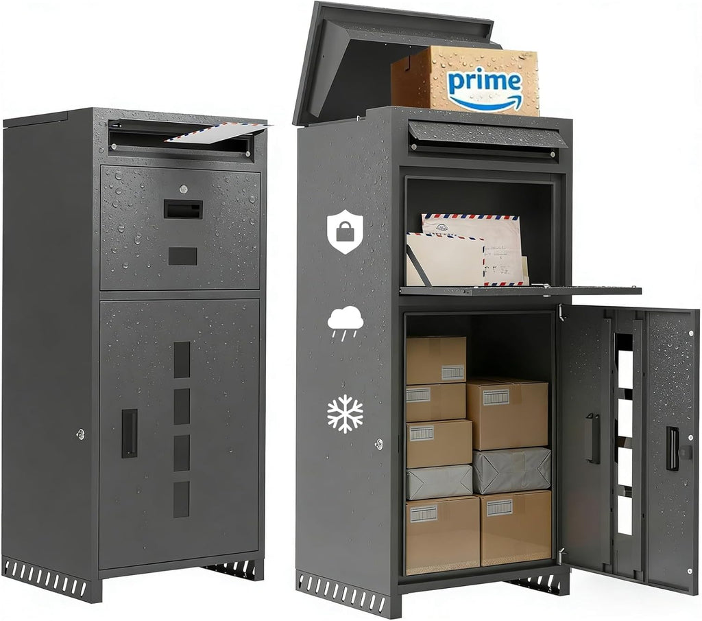 Package Delivery Boxes 44.49''H Anti-Theft Porch Package Box with Lock & Mail Slot