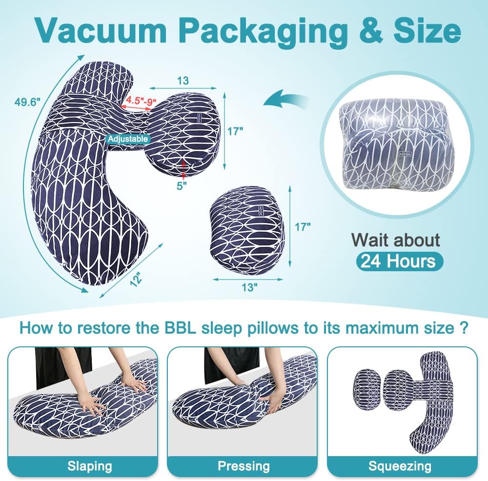 BBL Body Pillow After Surgery Large Wedge Pillow for Sleeping Brazillian Butt Lift Recovery Supplies U Shaped Full