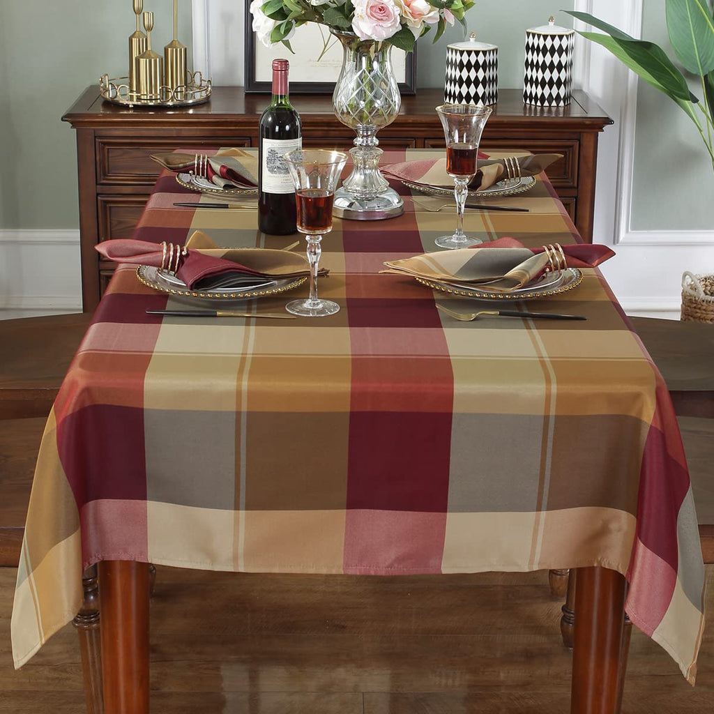 Rectangle Tablecloth 60 x 84 Inch, Red, Checkered Table Cloths