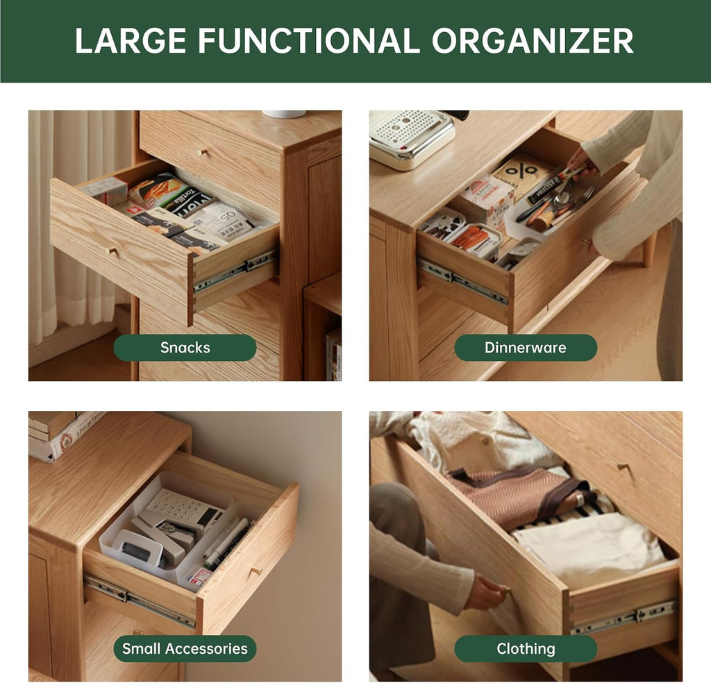 Solid Oak Wood Dresser, 5 Drawer Dresser , Solid Wood Nightstand with Drawers, Modern Chest of Drawers , Closet