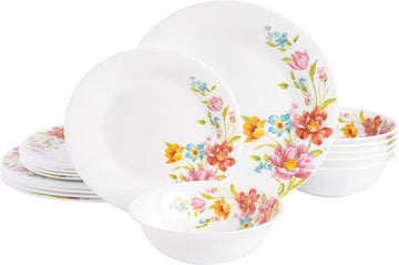 Ultra Break and Chip Resistant 18-Piece Round Dinnerware Set, Service for 6