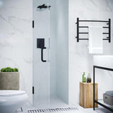 70" x 24" Frameless Shower Door in Matte Black, Water Repellent Glass Shower Door with Seal Strip Parts and Handle
