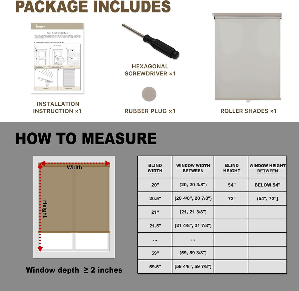 No Drill Cordless Blackout Roller Shades Screwless Waterproof Shower Window Blinds, Auto-Retraction Easy Install