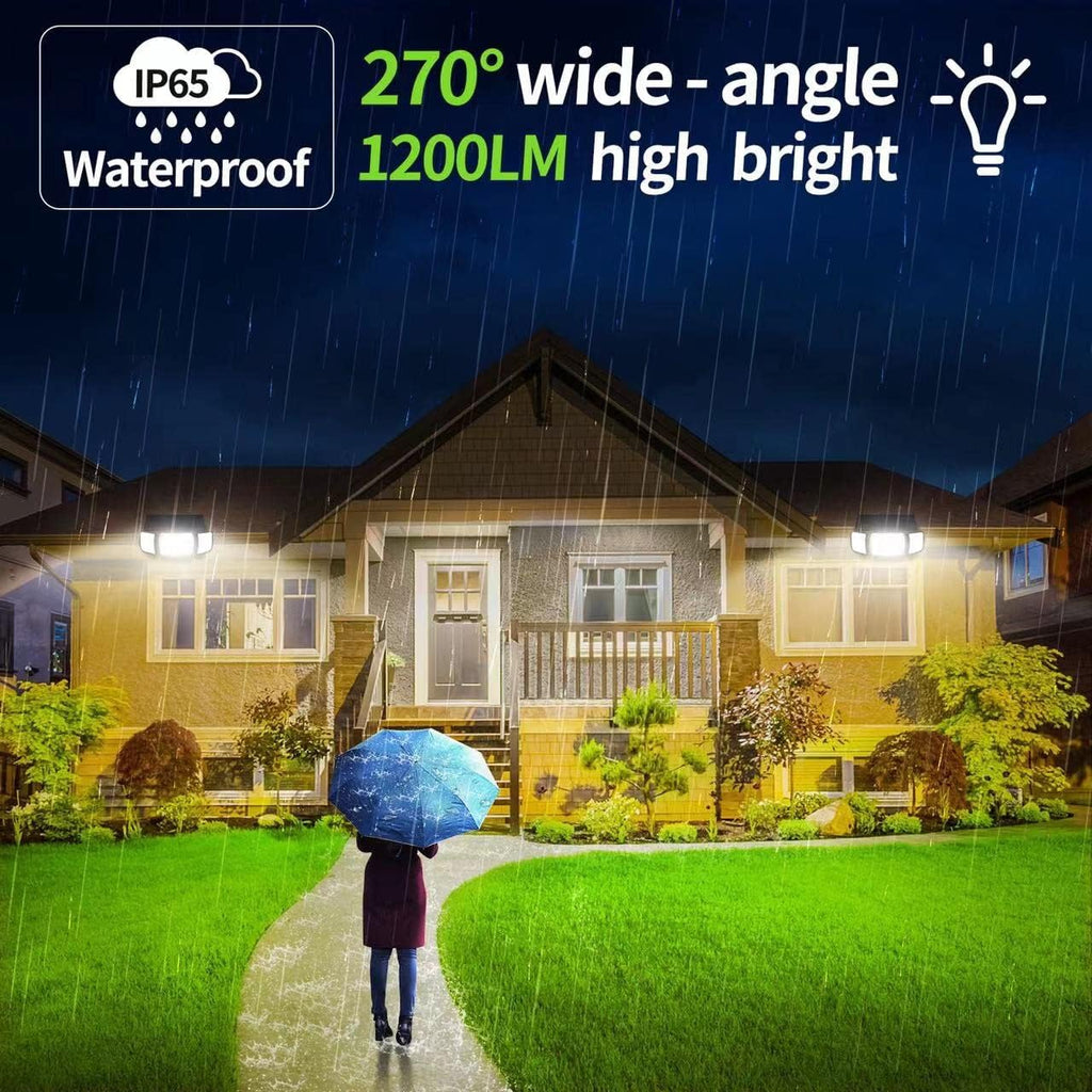 Solar Outdoor Lights, Motion Sensor with Dual Sensors Waterproof | Solar Flood Lights 270°Wide Angle for Outside with