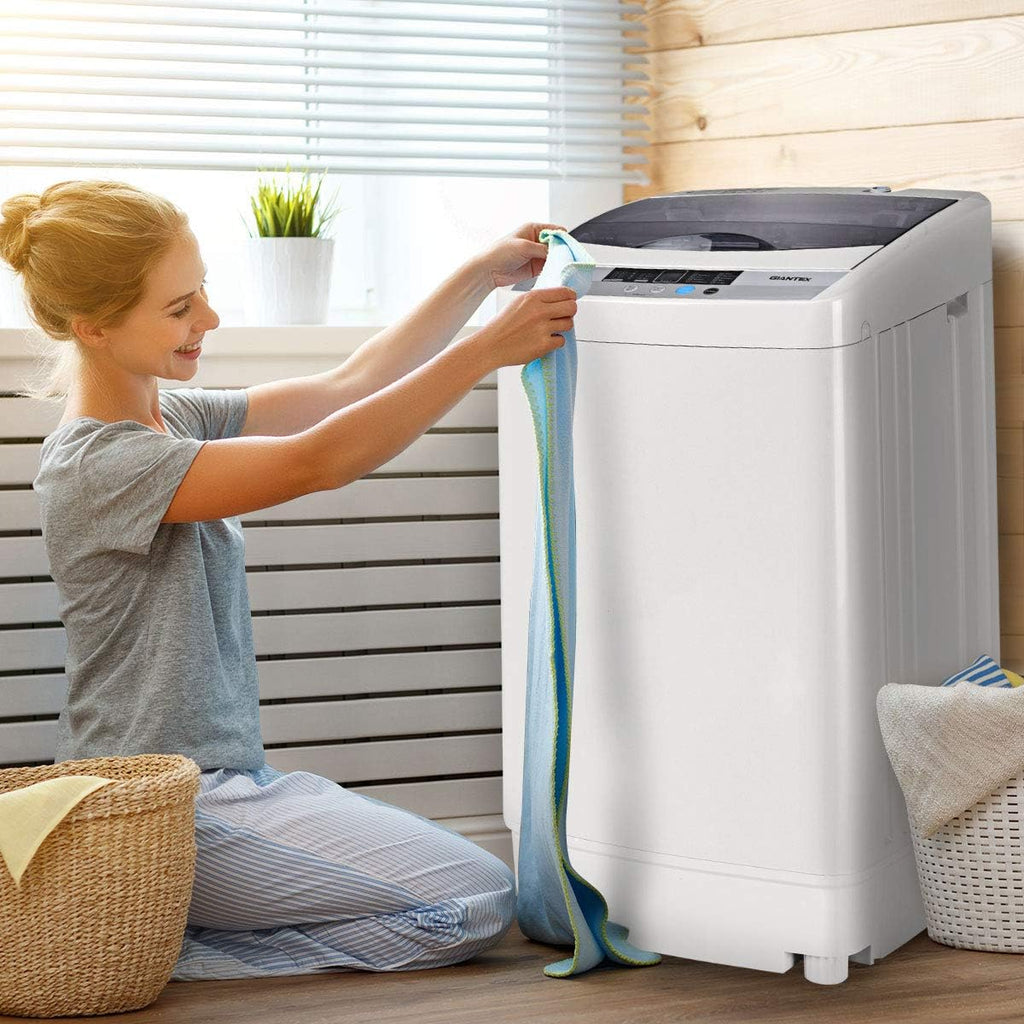 Full-Automatic Washing Machine Portable Compact 1.34 Cu.ft Laundry Washer Spin with Drain Pump, 10 programs 8 Water