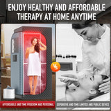 Upgraded Infrared Steam Sauna with 660nm Red Light Therapy & 850nm Infrared Light Panel, 3L 1300W Steamer