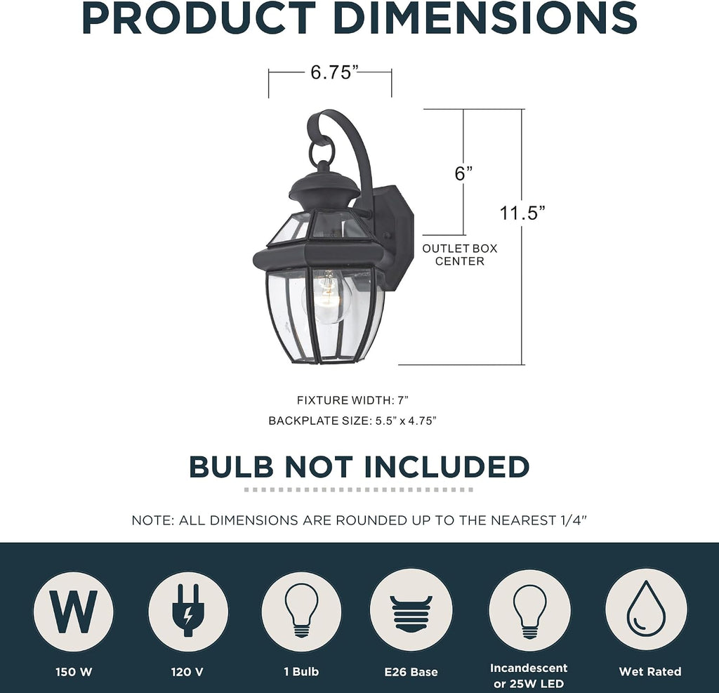 Newbury 12 Inch Outdoor Wall Lantern with Clear Beveled Glass - Medici Bronze