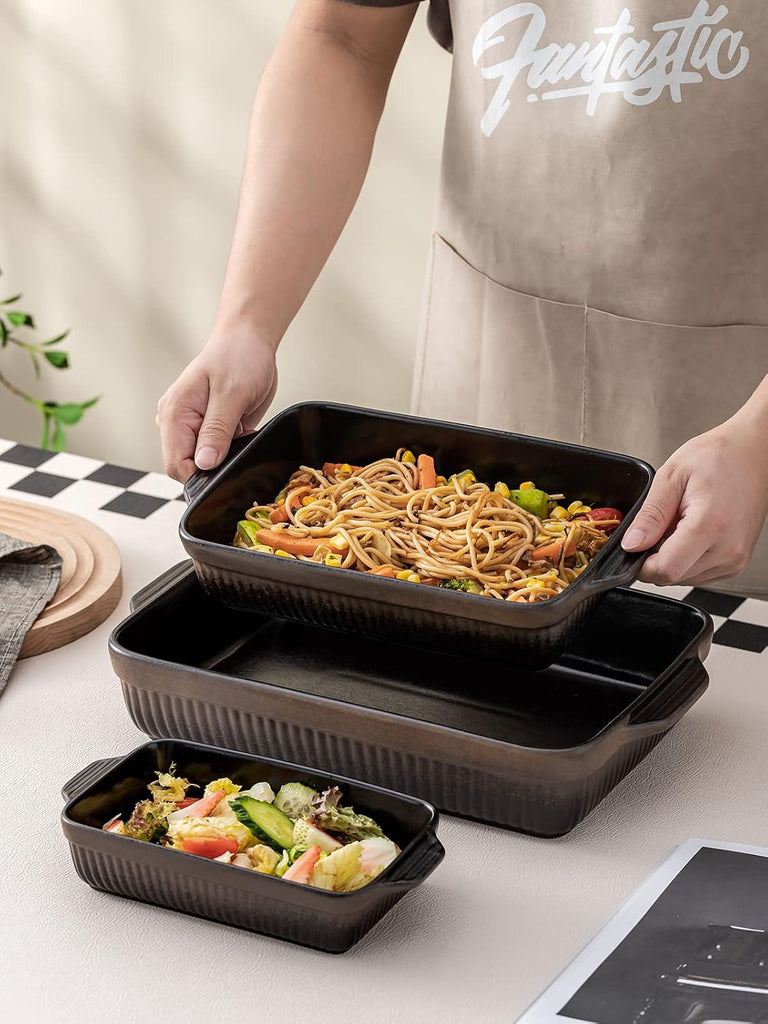 Ceramic Dishes, Rectangular Lasagna Pans, Casserole Dishes, Bakeware Set for Cooking, Kitchen, Cake Dinner, 9 x 13