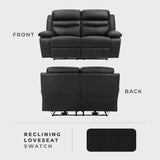 Lexicon Recliner Sofa for Living Room, Double Reclining RV Couch